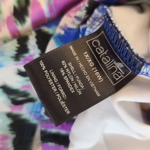 Catalina‎ Women's Plus Size 16W One-Piece Swimsuit Multicolor Leopard Print - Picture 4 of 6